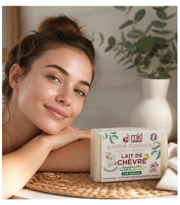 MKL Green Nature Thé Sencha Lait de Chèvre Savon Surgras Purifiant Visage et Corps 100 g