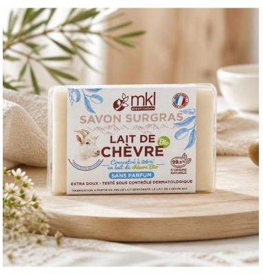 MKL Green Nature Neutre Lait de Chèvre Savon Surgras Purifiant Visage & Corps 100 g