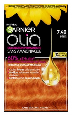 Garnier Olia Coloration Permanente Sans Ammoniaque Sans Silicone 120 g - Coloration : 7.40 Cuivre Intense