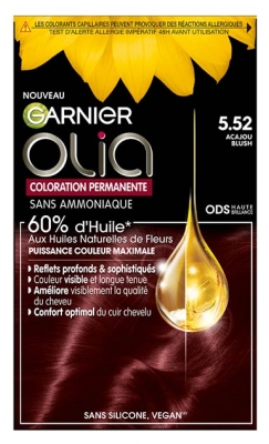 Garnier Olia Coloration Permanente Sans Ammoniaque Sans Silicone 120 g - Coloration : 5.52 Acajou Blush
