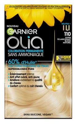 Garnier Olia Coloration Permanente Sans Ammoniaque Sans Silicone 120 g - Coloration : 110 Super Éclaircissant Blond Naturel