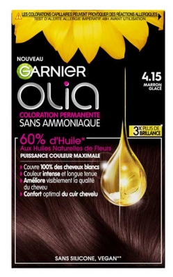 Garnier Olia Coloration Permanente Sans Ammoniaque Sans Silicone 120 g - Coloration : 4.15 Marron Glacé