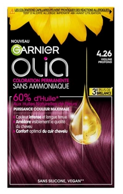Garnier Olia Coloration Permanente Sans Ammoniaque Sans Silicone 120 g - Coloration : 4.26 Violine Profond