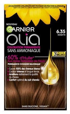 Garnier Olia Coloration Permanente Sans Ammoniaque Sans Silicone 120 g - Coloration : 6.35 Noisette