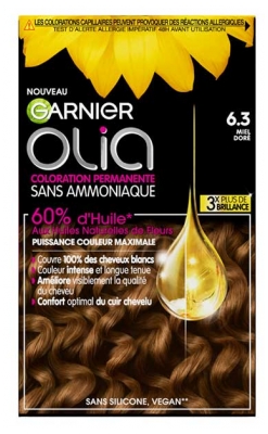 Garnier Olia Coloration Permanente Sans Ammoniaque Sans Silicone 120 g - Coloration : 6.3 Miel Doré