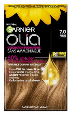 Garnier Olia Coloration Permanente Sans Ammoniaque Sans Silicone 120 g - Coloration : 7.0 Blond Foncé