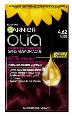 Garnier Olia Coloration Permanente Sans Ammoniaque Sans Silicone 120 g - Coloration : 4.62 Carmin Velours