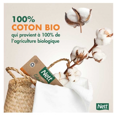 Nett Coton Bio Super Sans Applicateur Flux Abondants 16 Tampons
