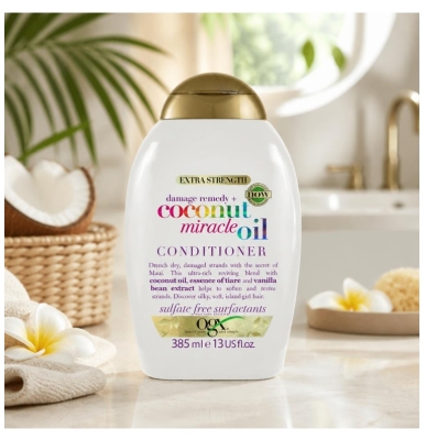 Ogx Après-Shampoing Huile Miracle Coco Cheveux Abîmés 385 ml