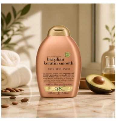 Ogx Après-Shampoing Kératine du Brésil Cheveux Bouclés 385 ml