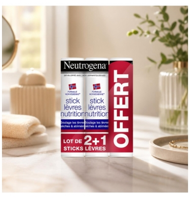 Neutrogena ® Trio Sticks Lèvres (2 Achetés le 3Ème Offert) Stick de 3 X 4,8 g