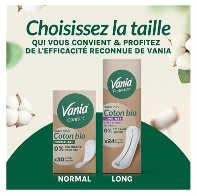 Vania Confort Protège-Slips Normal Coton Bio 30 Protège-Lingeries