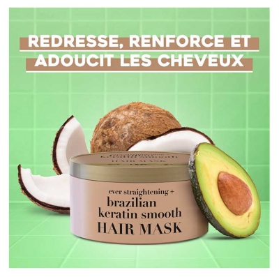 Ogx Masque Capillaire Lissant à la Kératine 60 Secondes 300 ml