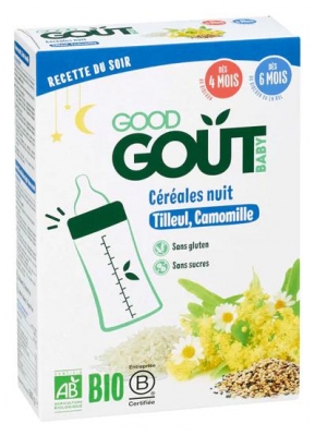 Good Goût Céréales Infantiles Nuit Tilleul Camomille Bio Dès 4/6 Mois 200 g (à consommer de préférence avant le 18/12/2026)