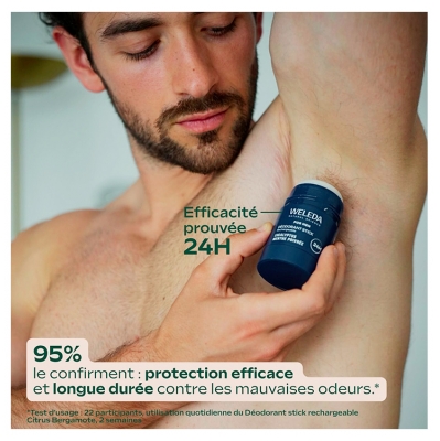 Weleda For Men Déodorant Stick Rechargeable Eucalyptus Menthe Poivrée 24H 50 g