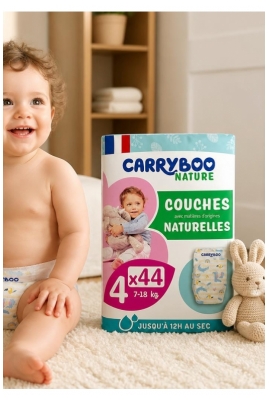 Carryboo Couches Naturelles à Motif Taille 4 (7-18Kg) 44 Couches