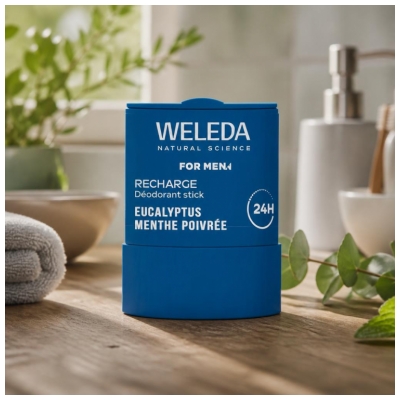 Weleda For Men Déodorant Stick Recharge Eucalyptus Menthe Poivrée 24H 50 g