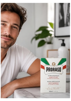 Proraso Baume Après-Rasage Peaux Sensibles au Thé Vert et à l'Avoine 100 ml