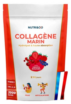 Nutri&Co Collagène Marin Peau et Articulations 540 g - Goût : Fruits Rouges