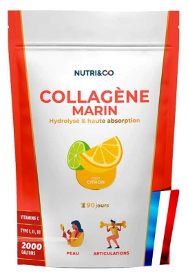Nutri&Co Collagène Marin Peau et Articulations 540 g - Goût : Citron