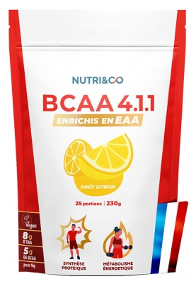 Nutri&Co BCAA 4.1.1 Synthèse Protéique 228 g - Goût : Citron