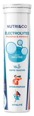 Nutri&Co Électrolytes Vitamines & Minéraux 15 Comprimés - Goût : Neutre