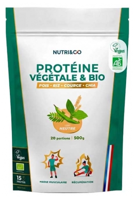 Nutri&Co Protéines Végétales Masse Musculaire et Récupération Bio 500 g