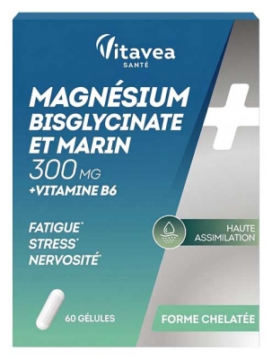 Vitavea Magnésium Bisglycinate & Marin + Vitamine B6 60 Gélules
