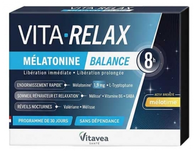 Vitavea Vita'Relax Mélatonine Balance 8H 30 Gélules