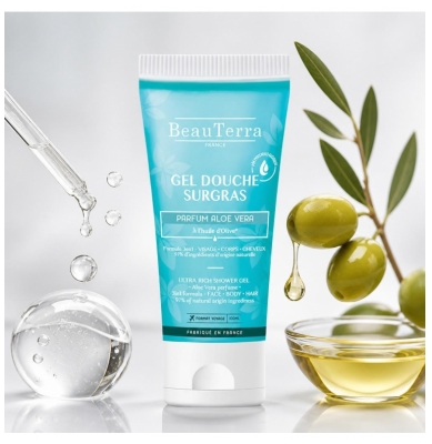 BeauTerra Gel Douche Surgras Parfum Aloe Vera 100 ML