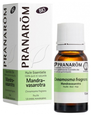 Pranarôm Huiles Essentielles Bio - Huile essentielle Mandravasarotra (Cinnamosma fragrans) 10 ml (à consommer de préférence avant le 31/12/2026)