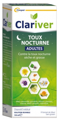 Clariver Solution buvable Toux Nocturne Adultes 150 ml (à consommer de préférence avant le 31/12/2026)