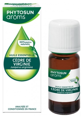 Phytosun Arôms Huiles Essentielles Cèdre de Virginie (Juniperus virginiana) 5 ml (à consommer de préférence avant le 31/12/2026)