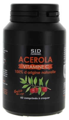 S.I.D Nutrition Vitamine C Acerola 60 Comprimés (à consommer de préférence avant le 31/12/2026)