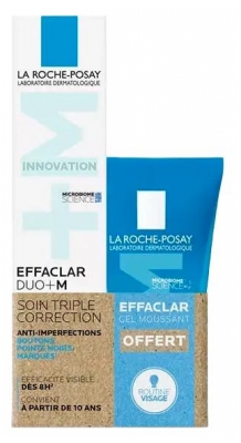 La Roche-Posay Effaclar Duo+M 40 ml avec Effaclar Gel Moussant Purifiant 50 ml Offert (à consommer de préférence avant le 31/12/2026)