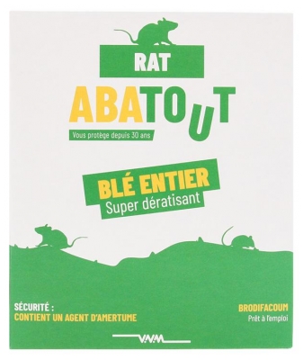 Abatout Rat Blé Entier Rodonticides 7 Sachets-Doses 140 g (à consommer de préférence avant le 31/12/2026)