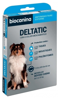 Biocanina Collier Deltatic 1,056 g pour Petits et Moyens Chiens 1 collier de 60 cm (à consommer de préférence avant le 01/01/2027)