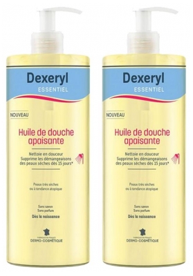 Dexeryl Huile de Douche Apaisante - Lot de 2 x 500 ml