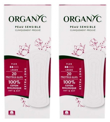 Organyc Flux Léger+ Bio - Lot de 2 x 20 protège-slips