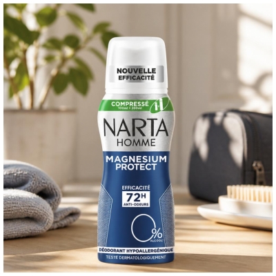 Narta Homme Magnésium Protect Déodorant Hypoallergénique 72H 100 ml