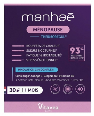 Vitavea Manhaé Ménopause Thermoregul 1 Mois 30 Gélules