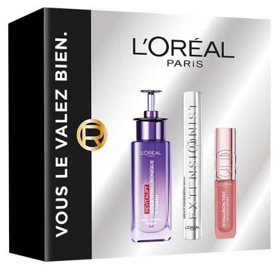 L'Oréal Paris Coffret Revitalift Filler Hyaluron Sérum 30 ml + Hyaluron Tint Encre à Lèvres 5 ml + Extensionist Telescopic Mascara 9,9 ml 