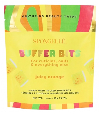 Spongellé Éponges Infusées pour Cuticules et Ongles Juice Orange 4 Mini Éponges