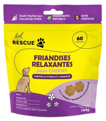 Rescue Bach Pets Friandises Relaxantes pour Chiens de Toutes Tailles 60 Friandises