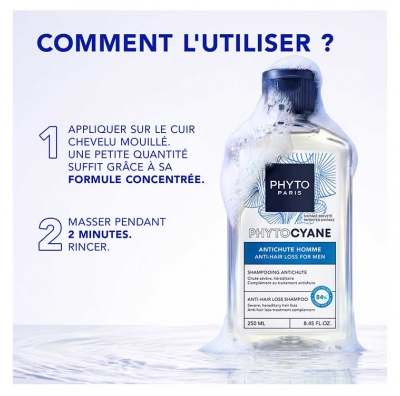 Phyto Phytocyane Antichute Homme Shampoing Complément Antichute 250 ml