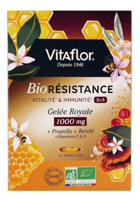 Vitaflor Gelée royale 1000 mg BioRésistance 10 Jours 10 Ampoules 