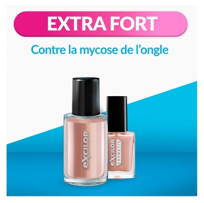 Excilor Forte Traitement Mycose de l'Ongle Coloré + Vernis Classique Coloré Avec Pinceau Applicateur 30 ml - Couleur : Nude