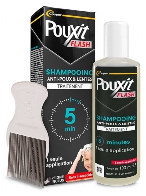 Pouxit Flash Anti-Poux et Lentes Shampoing 5 minutes 100 ml