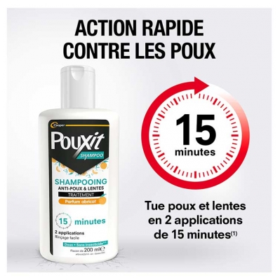 Pouxit Traitement Shampoing Anti-Poux et Lentes Abricot 100 ml