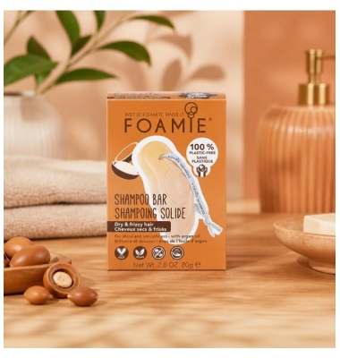Foamie Shampoing Solide Cheveux Secs et Frisés - Kiss me Argan